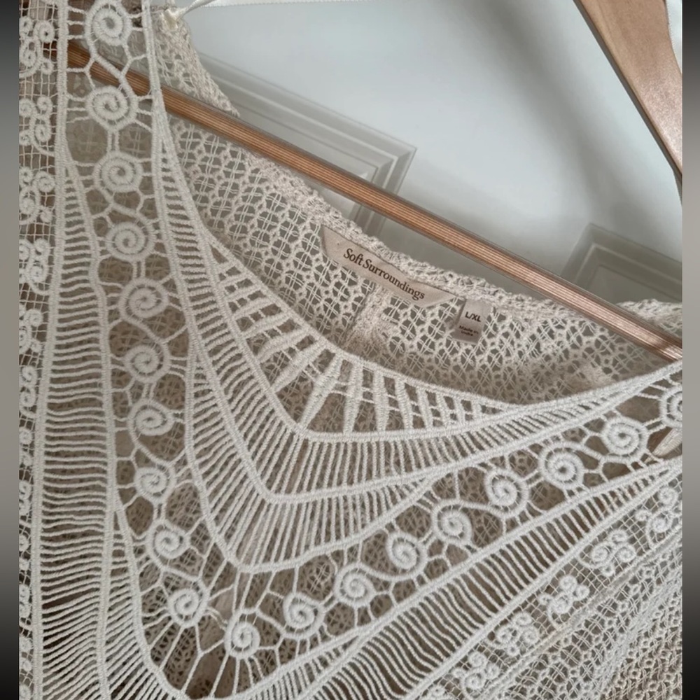 Soft Surroundings Martinique Breeze Caftan in Cream 
size Large/XL - Picture 5 of 12